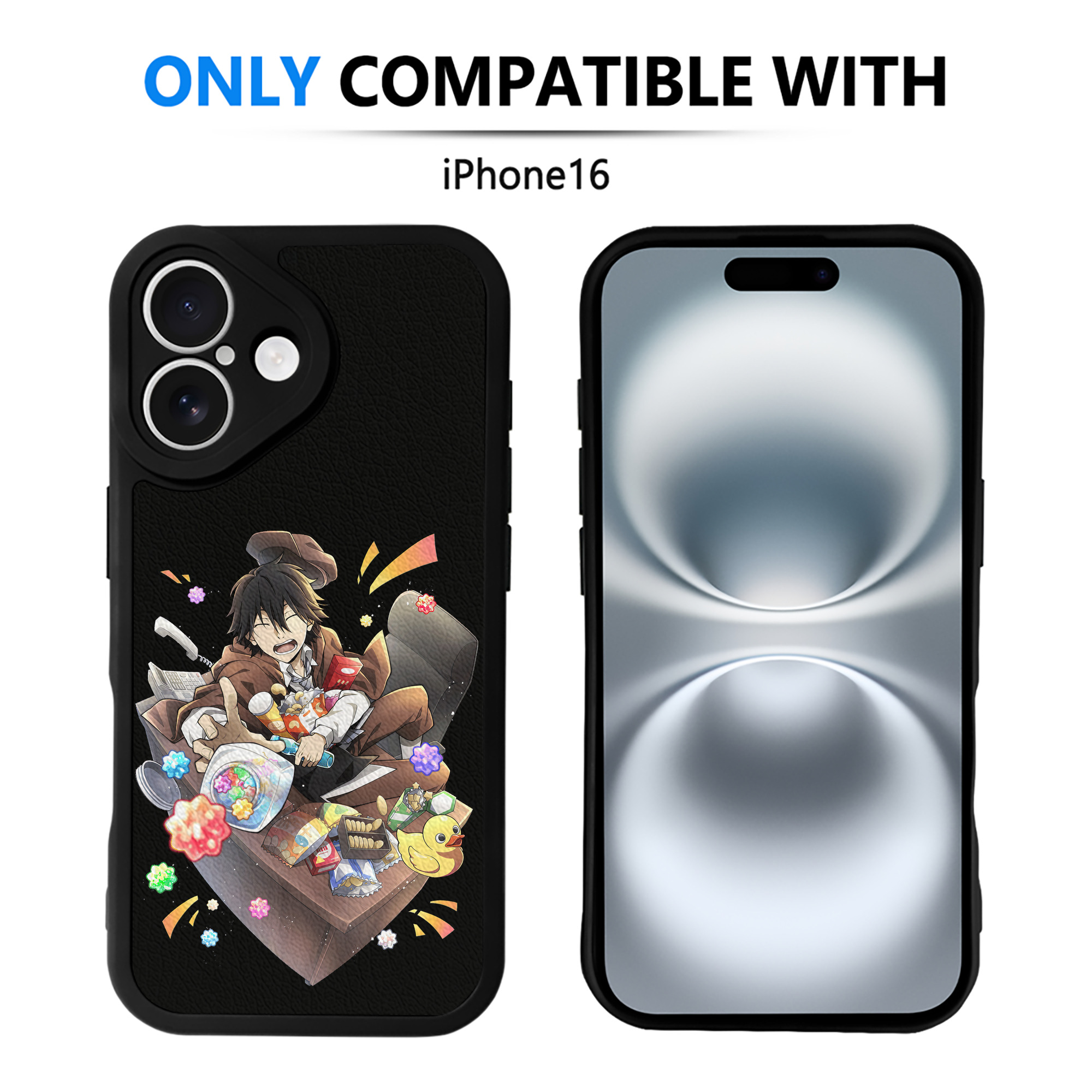 （画像用） 文豪ストレイドッグス Bungo Stray Dogs 【iPhone 16シリーズ対応】シリコンスマホケース（レザー調） 材質：シリコン